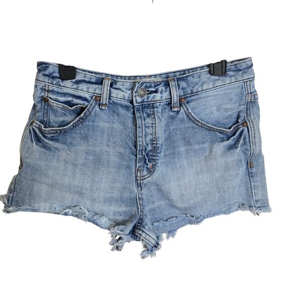 Free People Button Fly Cut Off Shorts Size 27 - Picture 1 of 3